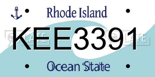KEE3391 Rhode Island License Plate