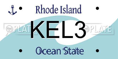 KEL3 Rhode Island License Plate