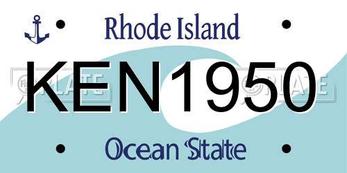KEN1950 Rhode Island License Plate