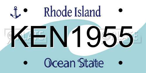 KEN1955 Rhode Island License Plate