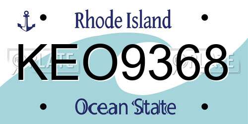 KEO9368 Rhode Island License Plate