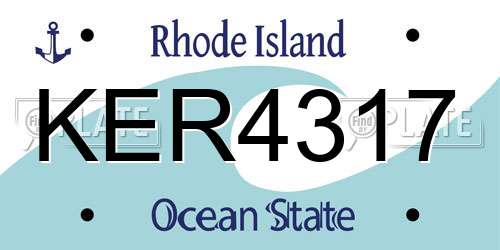 KER4317 Rhode Island License Plate