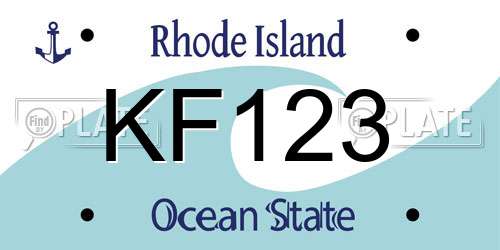 KF123 Rhode Island License Plate
