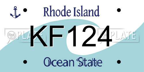 KF124 Rhode Island License Plate