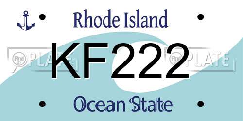 KF222 Rhode Island License Plate