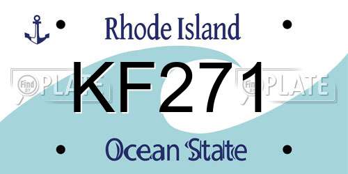 KF271 Rhode Island License Plate