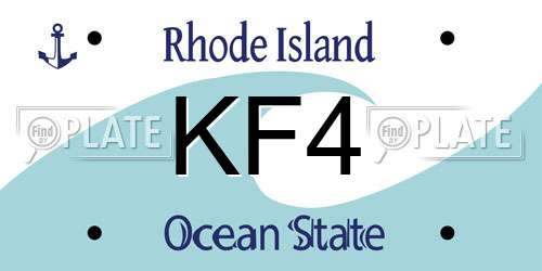 KF4 Rhode Island License Plate