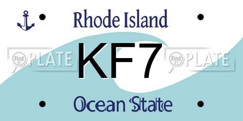 KF7 Rhode Island License Plate