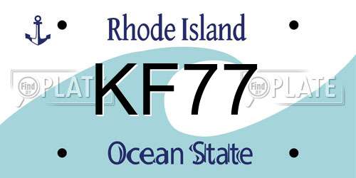 KF77 Rhode Island License Plate