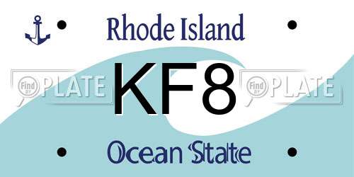 KF8 Rhode Island License Plate