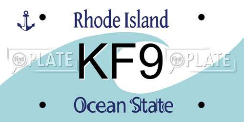 KF9 Rhode Island License Plate
