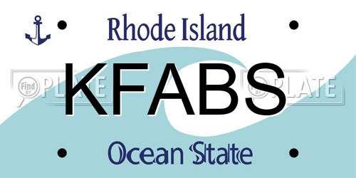 KFABS Rhode Island License Plate