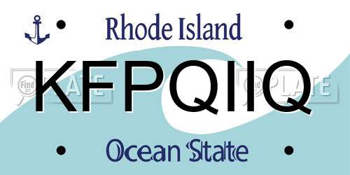 KFPQIIQ Rhode Island License Plate