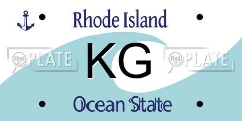KG Rhode Island License Plate