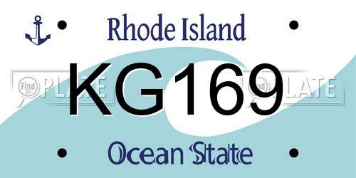 KG169 Rhode Island License Plate