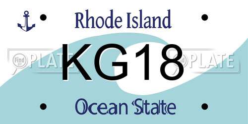 KG18 Rhode Island License Plate