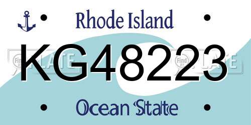 KG48223 Rhode Island License Plate