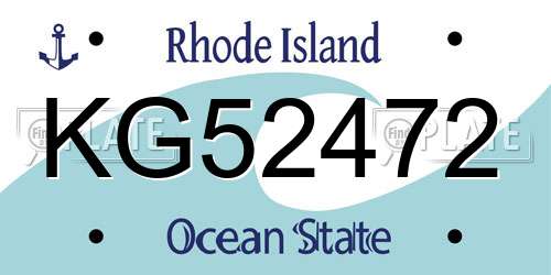 KG52472 Rhode Island License Plate