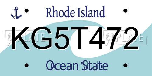 KG5T472 Rhode Island License Plate