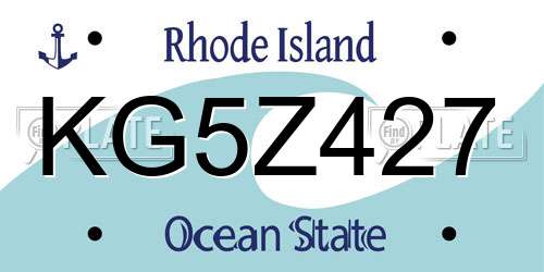 KG5Z427 Rhode Island License Plate