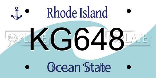 KG648 Rhode Island License Plate