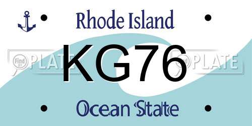 KG76 Rhode Island License Plate