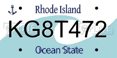 KG8T472 Rhode Island License Plate