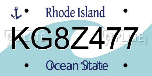 KG8Z477 Rhode Island License Plate