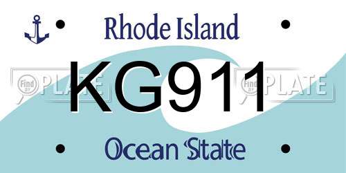 KG911 Rhode Island License Plate