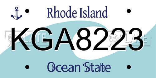 KGA8223 Rhode Island License Plate