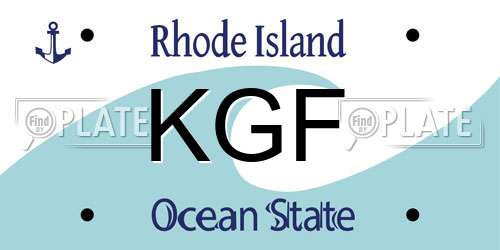 KGF Rhode Island License Plate