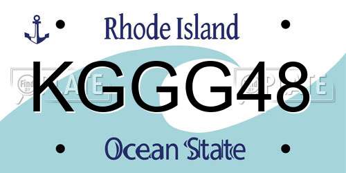 KGGG48 Rhode Island License Plate