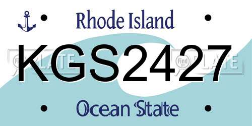 KGS2427 Rhode Island License Plate