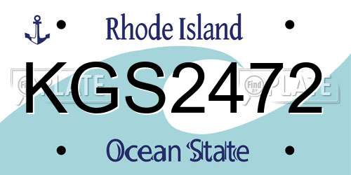 KGS2472 Rhode Island License Plate