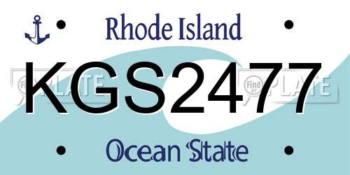 KGS2477 Rhode Island License Plate