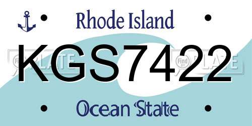KGS7422 Rhode Island License Plate