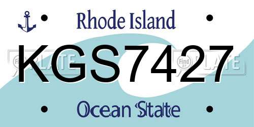 KGS7427 Rhode Island License Plate