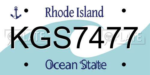 KGS7477 Rhode Island License Plate