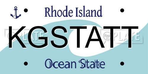 KGSTATT Rhode Island License Plate