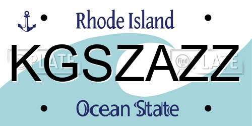KGSZAZZ Rhode Island License Plate