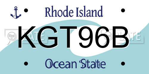 KGT96B Rhode Island License Plate