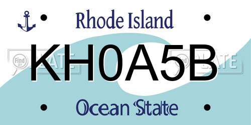 KH0A5B Rhode Island License Plate