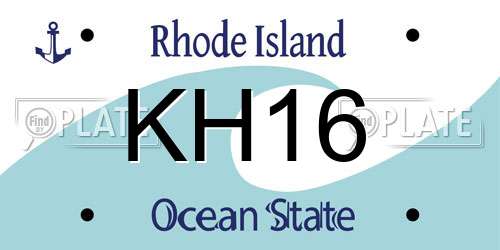 KH16 Rhode Island License Plate