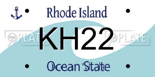 KH22 Rhode Island License Plate