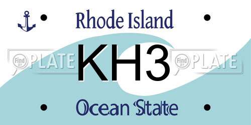 KH3 Rhode Island License Plate