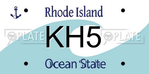 KH5 Rhode Island License Plate