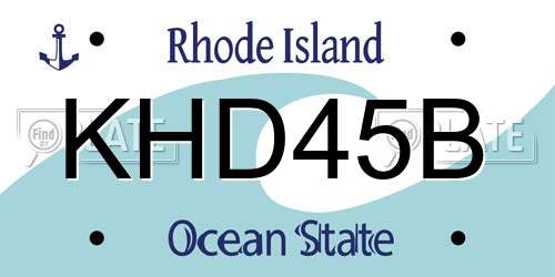 KHD45B Rhode Island License Plate