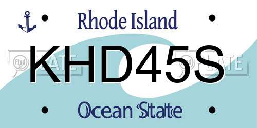 KHD45S Rhode Island License Plate