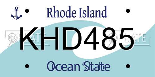 KHD485 Rhode Island License Plate