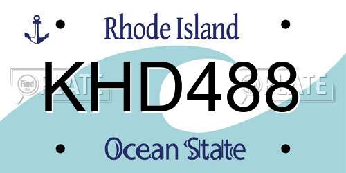 KHD488 Rhode Island License Plate
